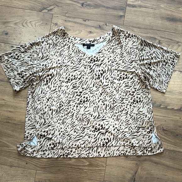 Donna Karan Other - Donna Karan Pajama Top Women's L Animal Print Leopard Sleepwear  Shirt Large